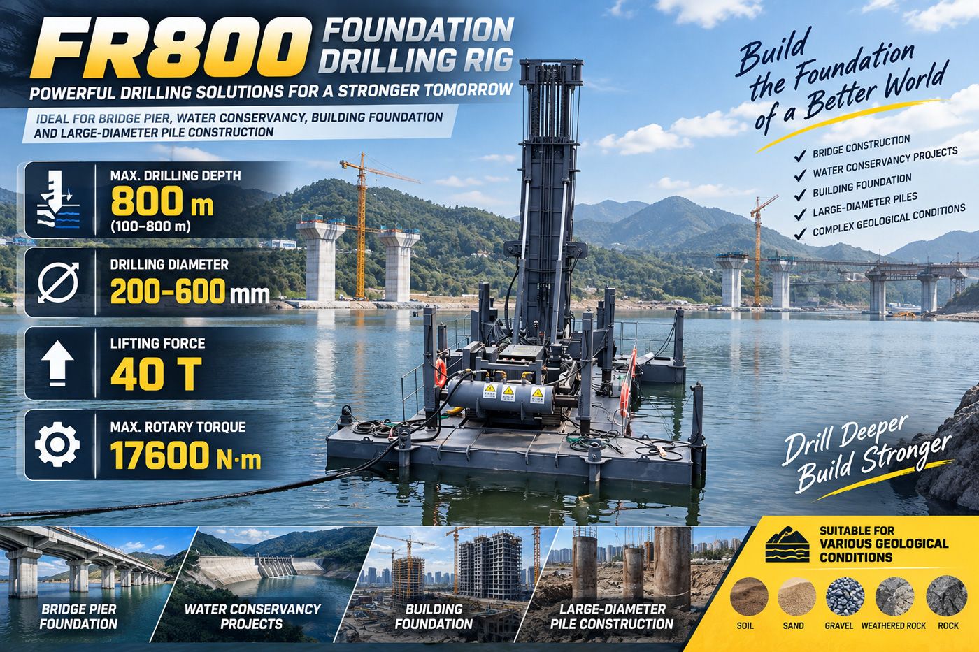 FR800 Foreuse pour fondations de pieux