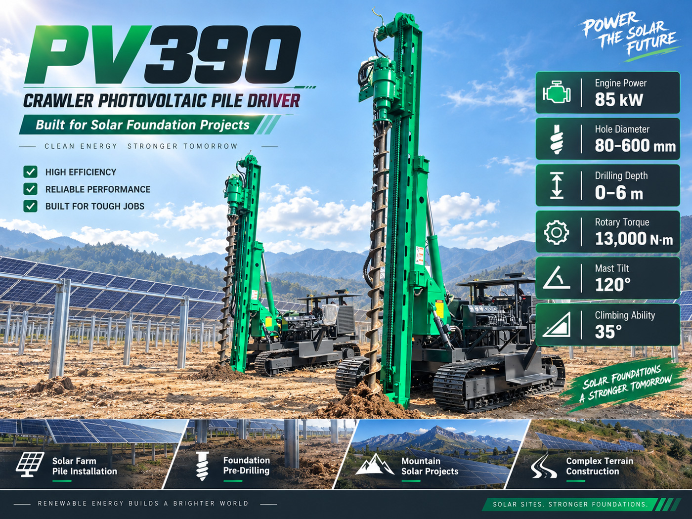 PV390 Machine de battage pour panneaux photovoltaïques