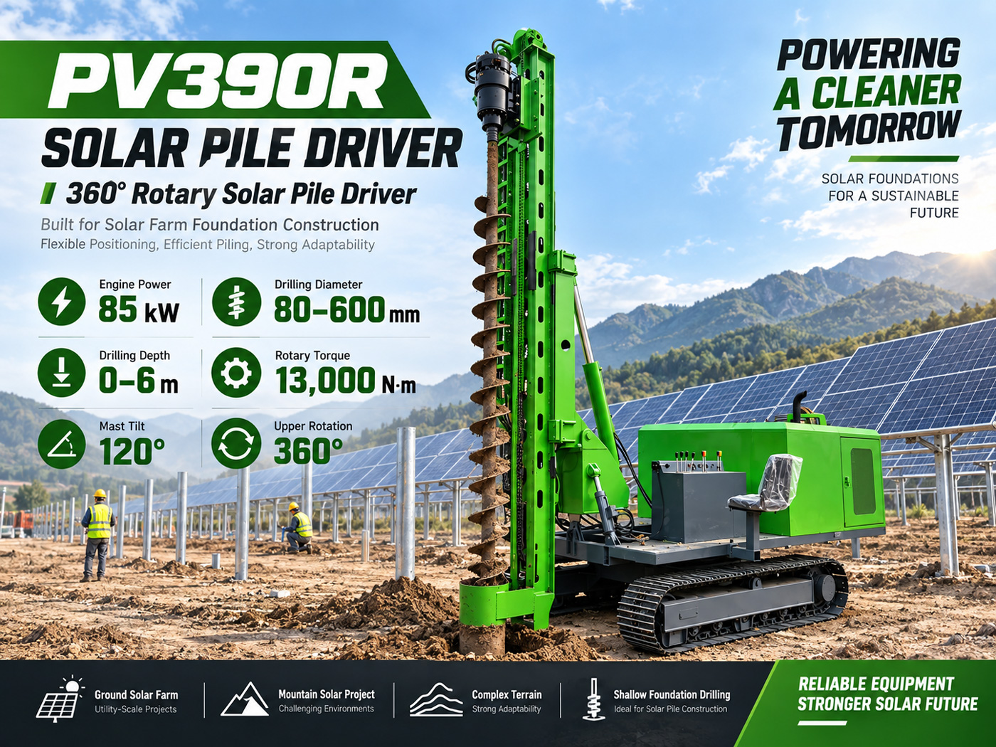 PV390R Machine de battage pour panneaux photovoltaïques