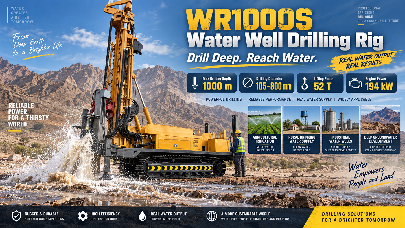 WR1000S Foreuse pour puits d'eau sur chenilles