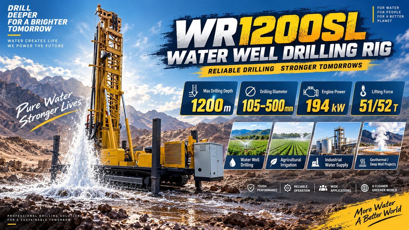 WR1200SL Foreuse pour puits d'eau sur chenilles
