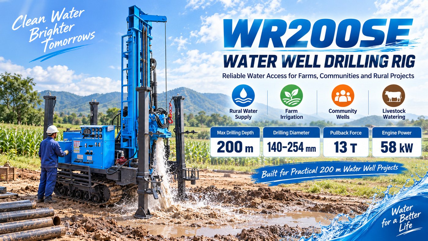 WR200SE Foreuse pour puits d'eau sur chenilles