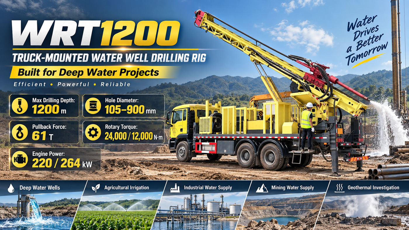 WRT1200 Foreuse pour puits d'eau montée sur camion